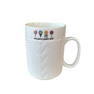 Dylan's Candy Bar New York City White Cable Knit Ceramic Coffee Tea Mug Cup